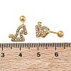 304 Stainless Steel Crystal Rhinestone Animal Cartilage Earrings SA-CBA1F7E-01G-06-2