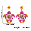 Bohemian Glass Seed Beaded & Non-woven Fabrics Dangle Stud Earrings FS-WG810D5-02-3
