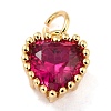 Real 18K Gold Plated Brass Inlaid Cubic Zirconia Charms ZIRC-L100-074G-06-2