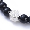 Feng Shui Natural Obsidian Beaded Stretch Bracelets BJEW-JB05021-01-2
