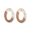 Transparent Resin & Walnut Wood Pendants RESI-XCP0001-92-1