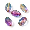Baking Paint and Golden Metal Enlaced Glass Beads GL-CBA1477-08C-1