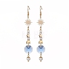 Glass Dangle Earrings with Shell Beads EJEW-JE05187-4