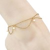White Round Shell Pearl Charm Anklets AJEW-AN00834-2