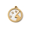 12 Constellations 304 Stainless Steel & Natural Shell & Rhinestone Pendants SA-CBAA9A2-06G-10-1