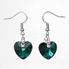 Heart Glass Dangle Earrings X-EJEW-JE01737-2