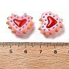 Painted Glass Beads Bumpy Beads Heart X-LAMP-V001-07C-4
