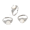Brass Micro Pave Cubic Zirconia Finger Rings CU-CBA260E-06P-4