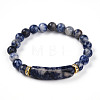 Natural Blue Spot Jasper Beads Stretch Bracelets BJEW-T022-04I-2