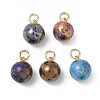 Electroplated Natural Druzy Geode Crystal Pendants PALLOY-JF05671-02-1