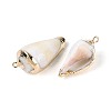 Electroplate Natural Shell Pendants SSHEL-N042-10-2