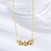 Brass Glass Triple Star Pendant Necklaces KK-CBAB173-03G-10-3