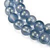 Frosted Transparent Glass Bead Strands GLAA-P065-8mm-10-4