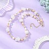 Electroplated Natural Druzy Agate & Natural Cultured Freshwater Pearl & Electroplate Glass Beaded Necklaces NJEW-JN06569-1
