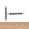 Brass Micro Pave Clear Cubic Zirconia Connector Charms KK-C143-50G-02-3