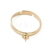 Adjustable Brass Cup Peg Ring Settings For Half-drilled Beads KK-K414-02C-G-2