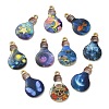 30Pcs 10 Styles Alloy Printed Pendants PALLOY-CJ0002-55-7