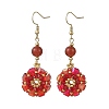 Glass Seed Beads Dangle Earrings EJEW-MZ00763-02-3