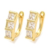 Rack Plating Brass Micro Pave Cubic Zirconia Hoop Earring Findings EJEW-C102-22G-01-1