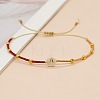 Glass Seed Beads Braided Bead Bracelets TY7987-1-1