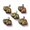 Natural Unakite Pendants G-B127-05P-12-2