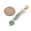 Clover Alloy Enamel Pendant Decorations HJEW-JM01628-3