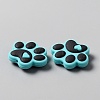 Dog Paw Print Food Grade Eco-Friendly Silicone Beads SIL-WH0008-45C-2