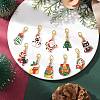 Christmas Alloy Enamel Pendant Decorations HJEW-JM03649-1