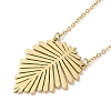 304 Stainless Steel Tropical Leaf Pendant Necklace for Women NJEW-Q318-01G-2