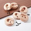12 Sets Beech Wood Closet Pole Socket FIND-CA0004-90-4