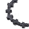 Synthetic Lava Rock Beads Strands G-B087-01A-03-3