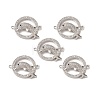 Brass Micro Pave Clear Cubic Zirconia Connector Charms KK-E068-VB058-4