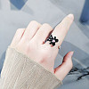 Enamel Bear Rotatable Open Cuff Rings for Women PW-WGA7A2D-01-4