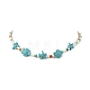 3Pcs 3 Styles Ocean Dyed Synthetic Ocean White Jade & Shell Pearl & Synthetic Turquoise Starfish Turtle Beaded Necklaces NJEW-JN06276-3