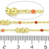 Brass Enamel Round Beaded Link Chain CHC-G022-07G-16-2