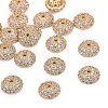 Apetalous Half Round/Dome Brass Micro Pave Cubic Zirconia Bead Caps X-ZIRC-D062-G-1