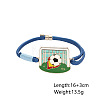 Sports 304 Stainless Steel Enamel Football Link Nylon Cord Slider Bracelets WG8FD6E-01-1