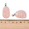 Natural Rose Quartz Tumbled Stone Pendants GG-K002-06A-3
