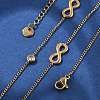 304 Stainless Steel Clear Cubic Zirconia Infinity Link Chain Necklaces for Women NJEW-C069-01G-3