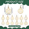 12Pcs 12 Styles Flat Round with Twelve Constellations Brass Charms PALLOY-WR00028-2