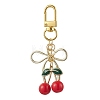 Alloy Enamel Cherry Pendant Decorations HJEW-JM02681-1