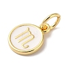 Real 18K Gold Plated Brass Enamel Charms KK-L216-001G-F02-2
