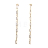 Cubic Zirconia Rectangle Dangle Stud Earrings EJEW-P206-03G-02-1