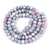 Faceted Electroplated Glass Beads Strands GLAA-C023-02-A06-2