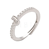 S925 Sterling Silver Adjustable Letter Rings for Women RJEW-M068-01P-J-2