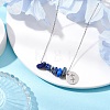 Natural Lapis Lazuli Chip & Constellation Pendant Necklaces NJEW-JN05084-09-2