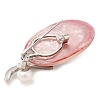 Oval Natural Dyed White Shell Brooches for Women JEWB-E031-04P-02-2