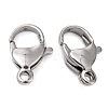 Tarnish Resistant Polished 304 Stainless Steel Lobster Claw Clasps STAS-R072-08A-2