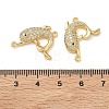Brass Micro Pave Clear Cubic Zirconia Sea Animals Connector Charms KK-H280-01B-G-3