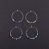 Brass Wine Glass Charm Rings Hoop Earrings KK-PH0028-01S-4